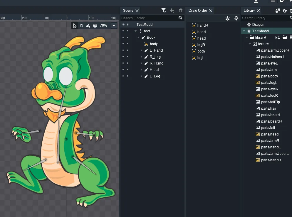 【Egret Engine】DragonBones を使用したアニメーションの作成と読み込み